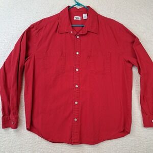 VTG Y2K Levis Denim Mens XL Long Sleeve Shacket Shirt Jacket Red Western